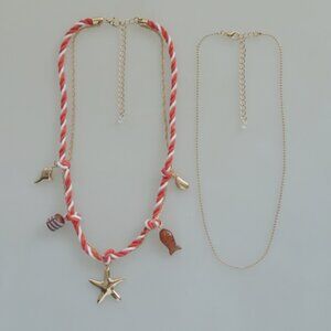 Free People "Captain's Log" Nautical Rope & Charm Choker Set